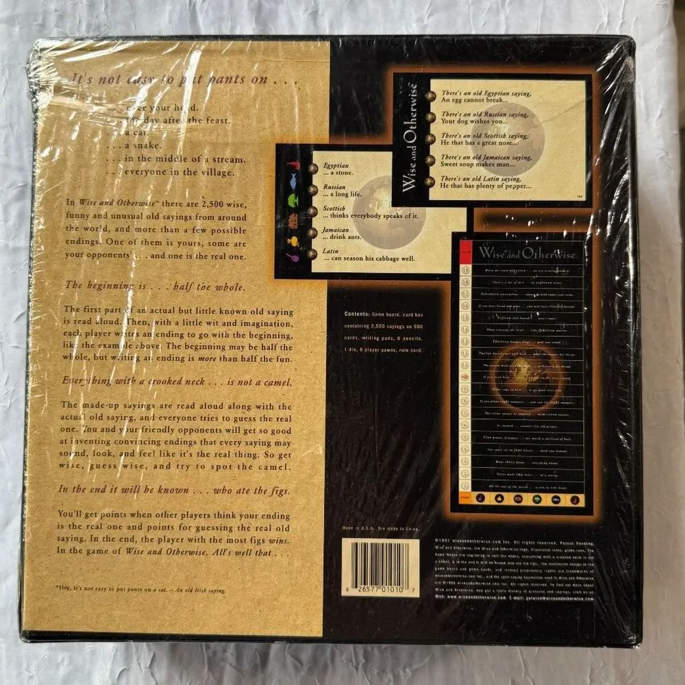 Vintage Wise and Otherwise Board Game 1997 NEW SEALED Factory Wrapped Rare OOP